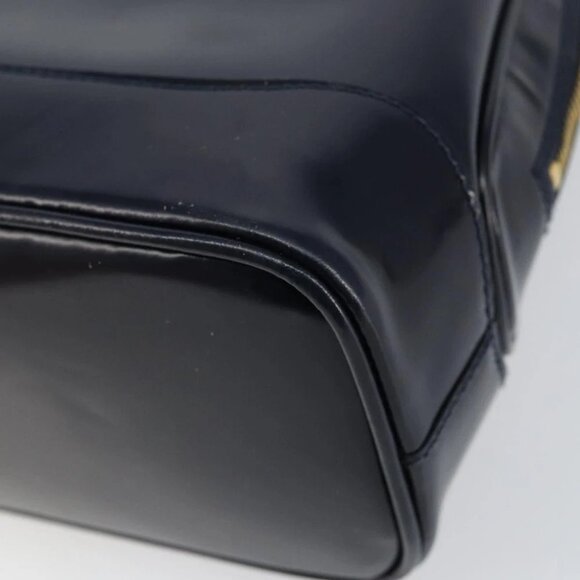 GUCCI Bamboo Shoulder Bag Patent leather Navy Gold - Picture 13 of 16